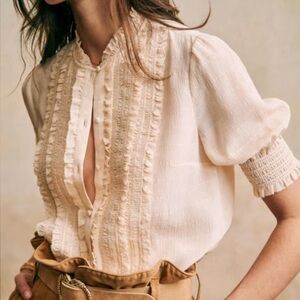 Sezane Norah Blouse 100% Silk